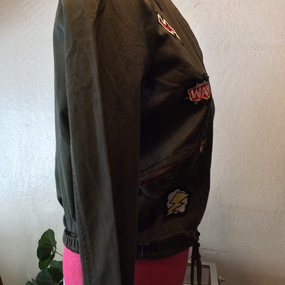 freebird army bomber jacket with patches S - Picture 6 of 6